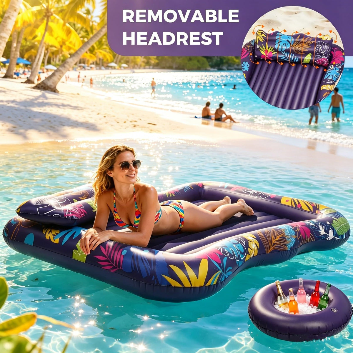 Korlon Tec water-fill cooling feature adds refreshing relief while sunbathing.