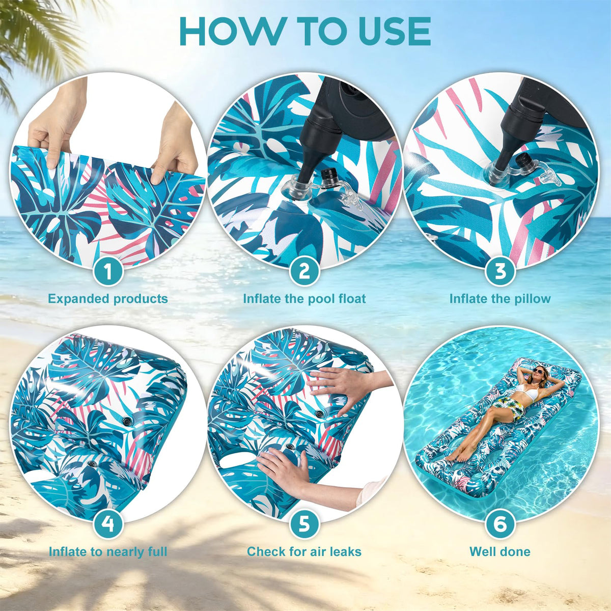 Korlon Tec versatile float for pools, lakes, rivers, and beaches.