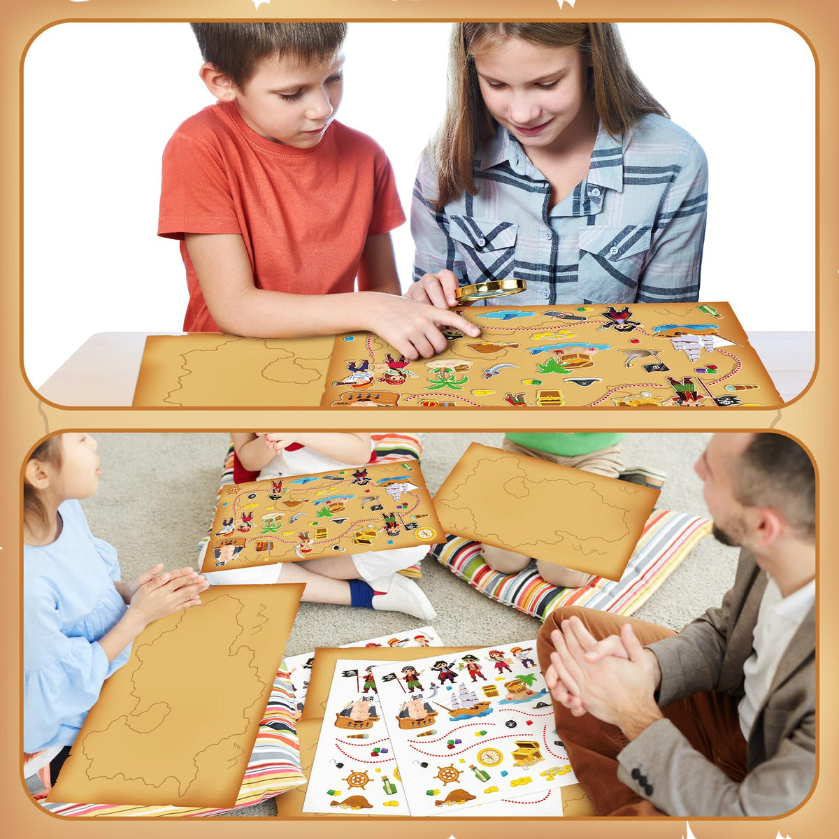 Kosiz giant map scenes stimulate creativity and storytelling during party or learning sessions.