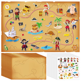 Kosiz giant treasure island map sticker scenes ready for pirate party activities and creative storytelling.
