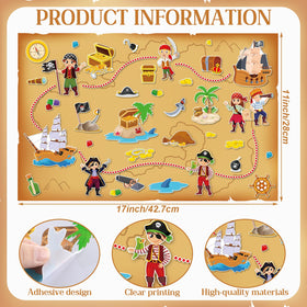 Kosiz pirate map sticker sheets provide colorful accents for classroom crafts and rainy-day fun.