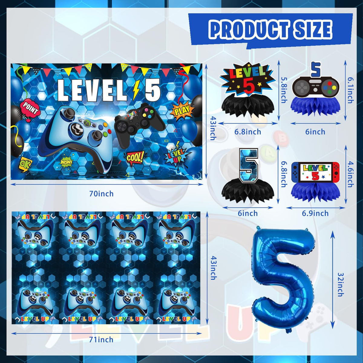 KOTLMIGHT 149pcs balloon set in blue and black brings cheerful atmosphere.