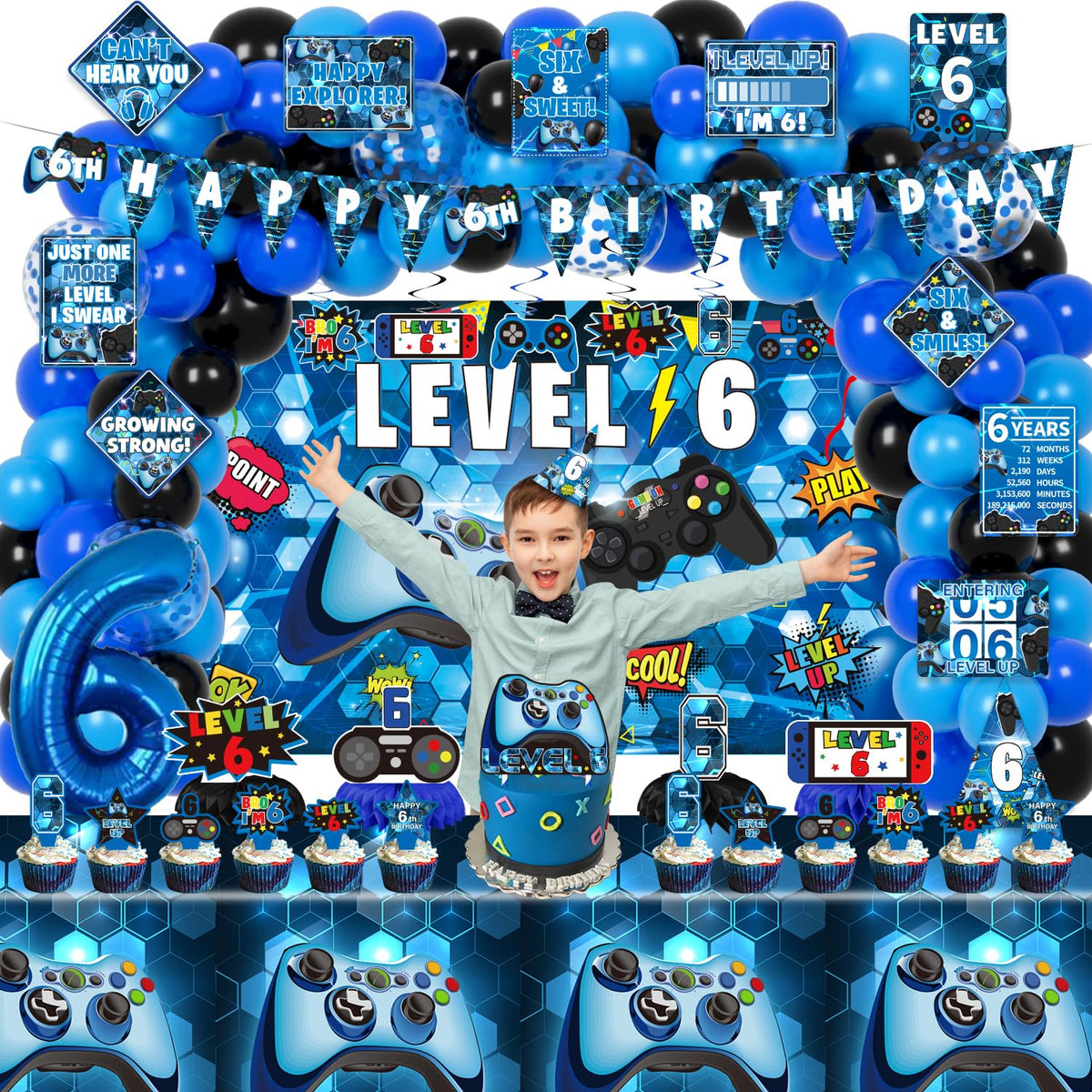 KOTLMIGHT 6th birthday wall signs reinforce the game theme