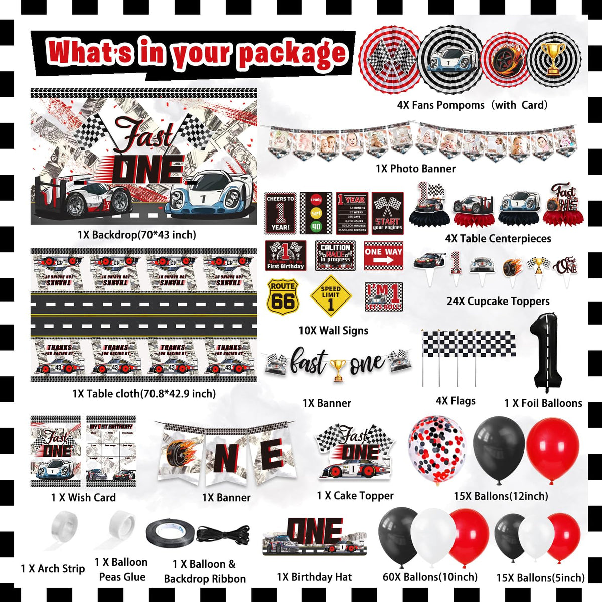 KOTLMIGHT Fast One photo banner creates a memorable party keepsake area