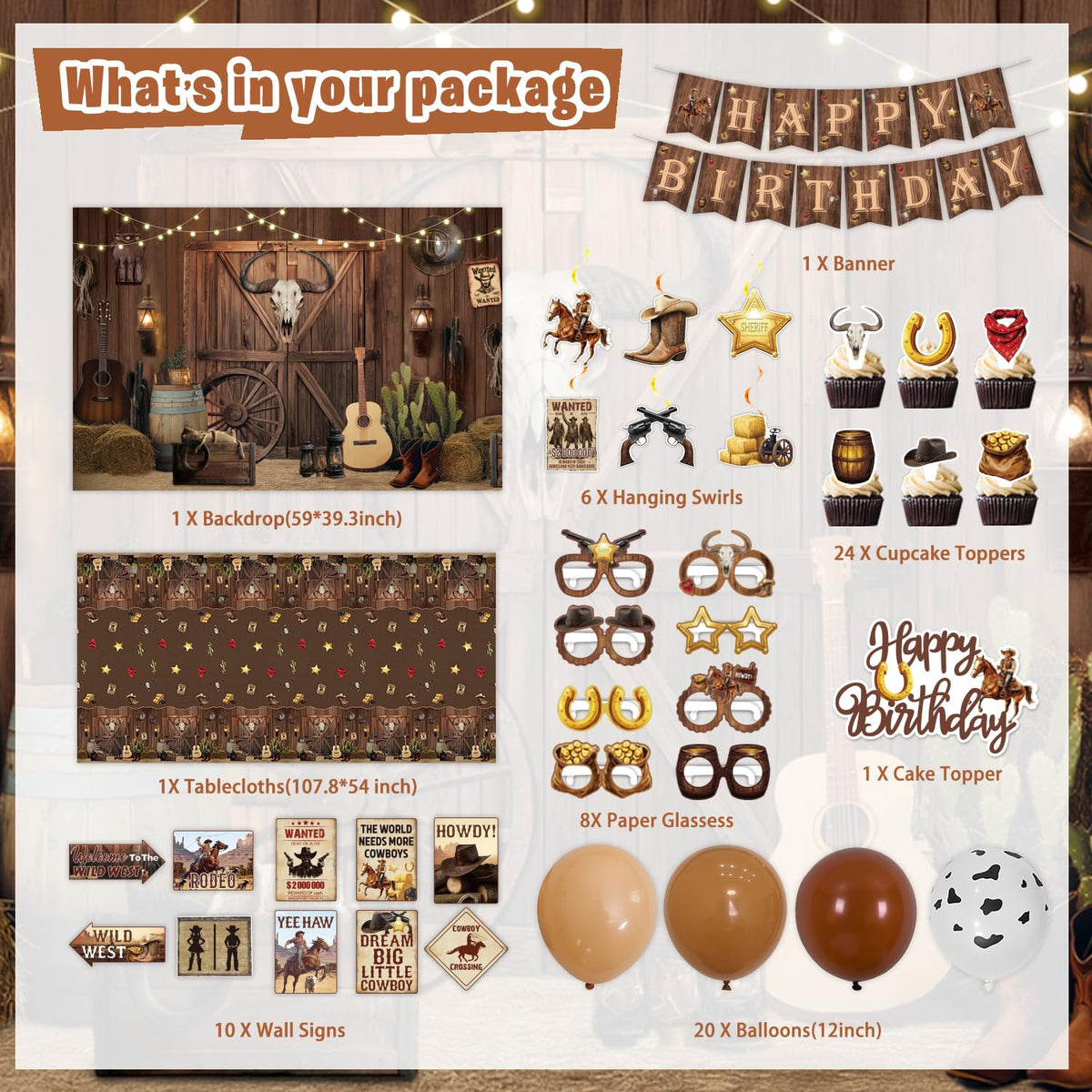 Kotlmight Western style birthday banner for vibrant party announcements and photos.