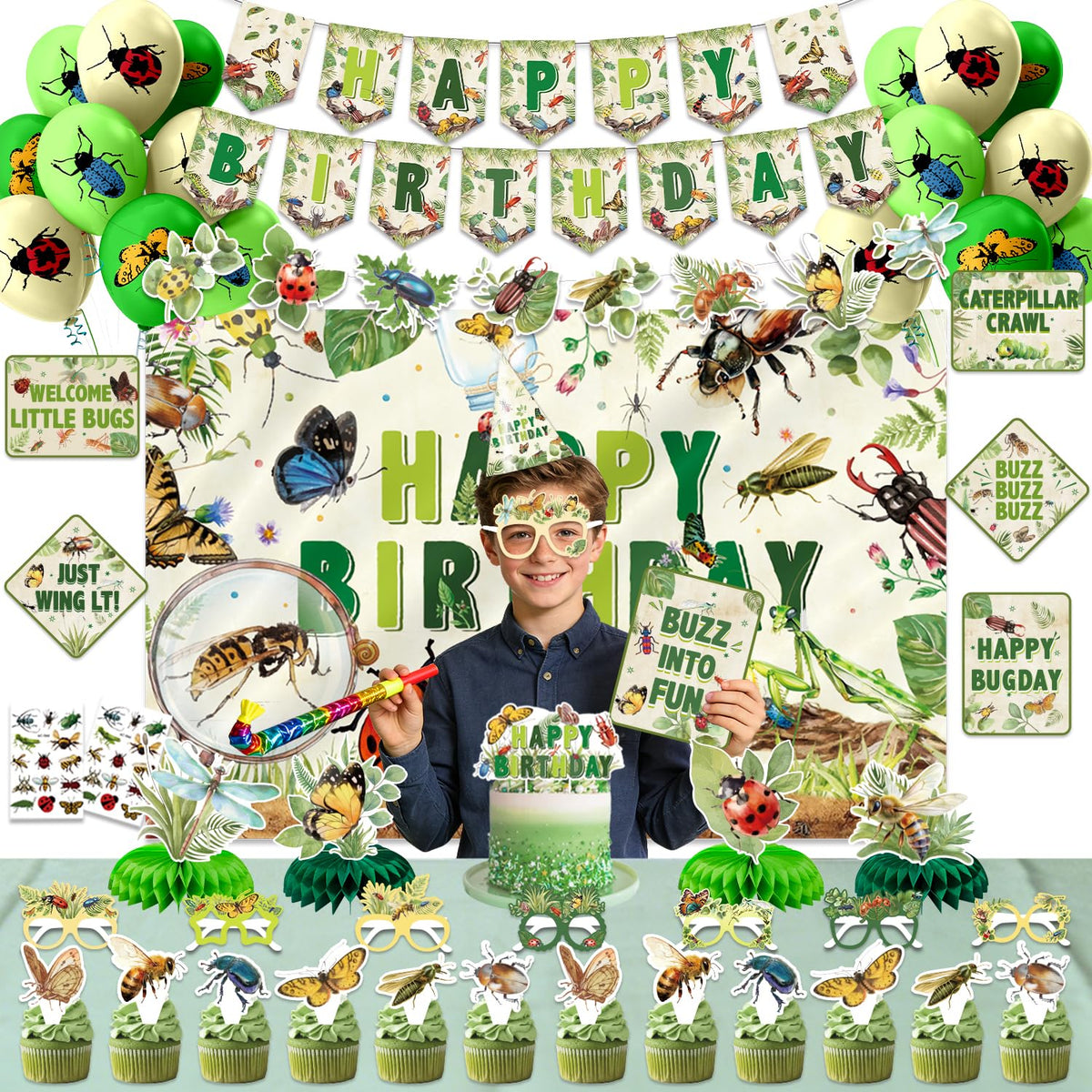 KOTLMIGHT Paper glasses complete the insect-themed table setting