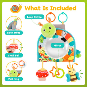 Koty infant car seat toy crinkle paper adds tactile sound stimulation