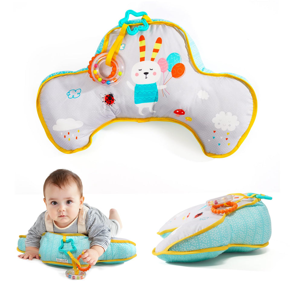 Koty tummy time pillow with ergonomic design supports calm, comfortable tummy sessions for babies.