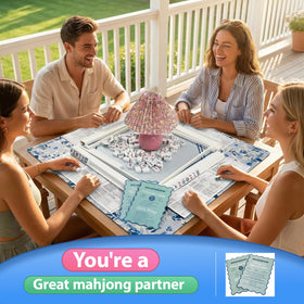 kouermorri blue mahjong mat blue floral design enhances desk aesthetics