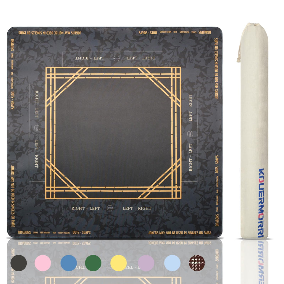 kouermorri pink mahjong mat on table showing large playing surface for comfort