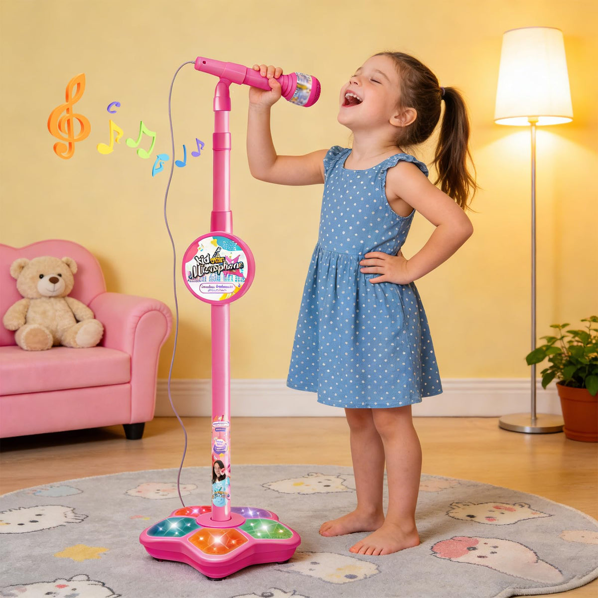 kowgical microphone toy connects to phone for instant karaoke sessions