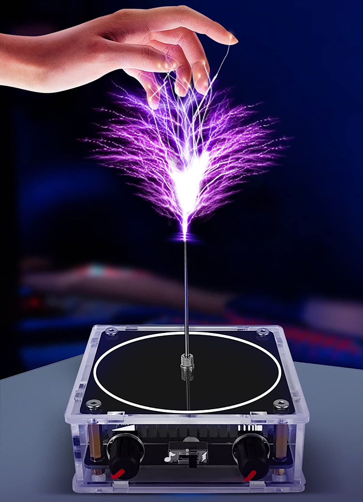 Top gold-plated ring on the Koyzsen Tesla Coil highlights craftsmanship