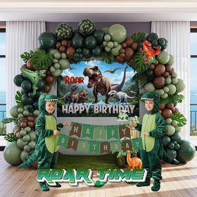 Kozee greens and browns balloon garland creates bold, versatile party décor