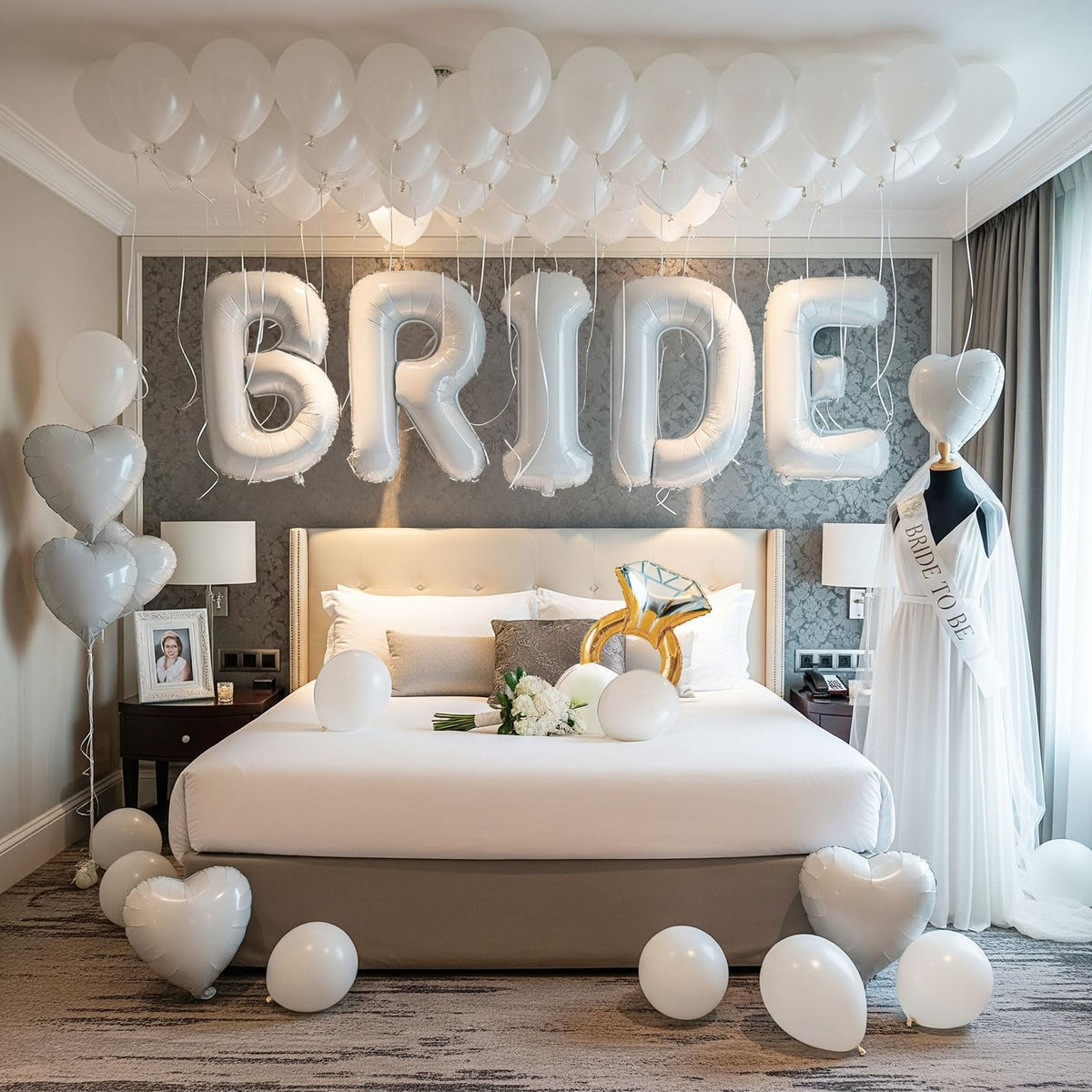 Kozee bridal veil and sash for elegant pre-wedding decor