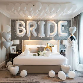 Kozee bridal veil and sash for elegant pre-wedding decor