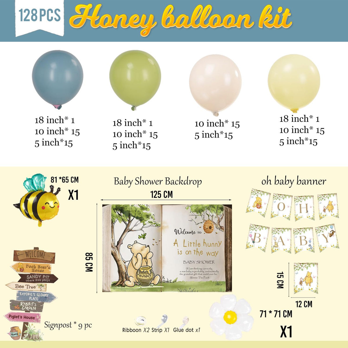 Kozee Classic Winnie daisy balloons brighten the palette and mood.