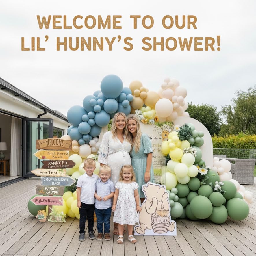 Kozee Classic Winnie OH BABY banner enhances baby shower visuals.