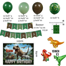 Kozee jungle-print balloons enhance authentic dinosaur jungle vibe