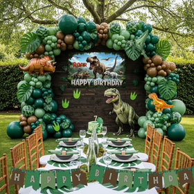 Kozee small dino foil balloons add playful Jurassic accents for kids’ party decor