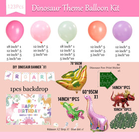 Kozee Three-Rex color-palette balloons create a dreamy, cohesive look.