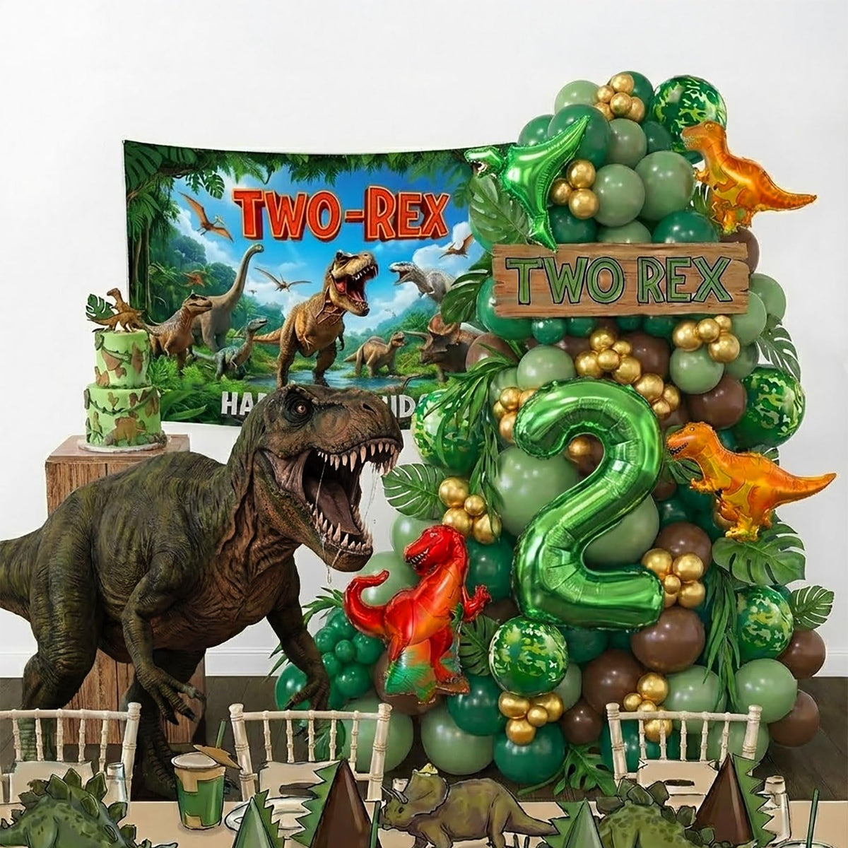 Kozee Two-Rex footprint stickers invite playful photo props.