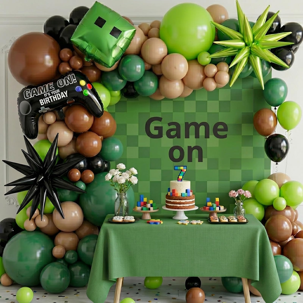 Kozee video game balloon garland kit 135pcs for a vibrant gamer party backdrop