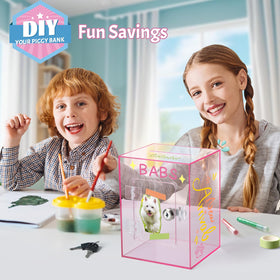 Kozsort clear savings jar openable for easy fund retrieval.