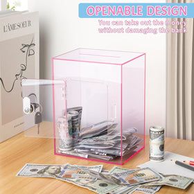 Kozsort pink acrylic bank is a festive gift for kids or adults.