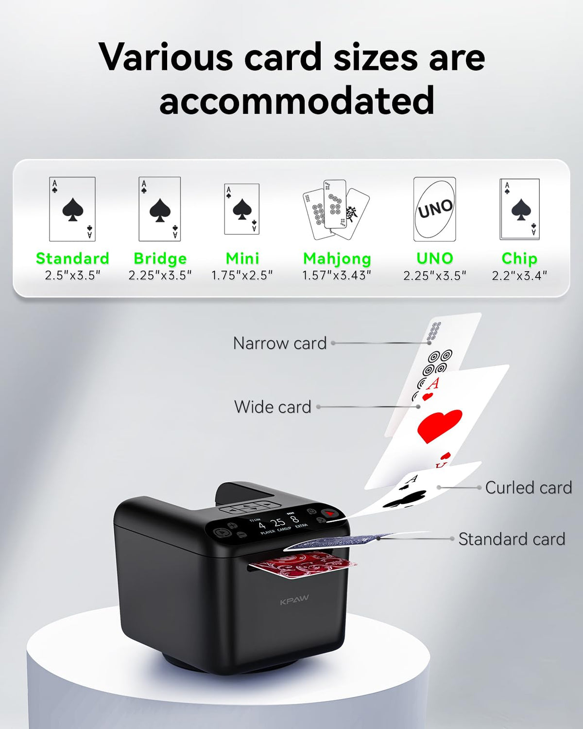 KPAW Automatic Card Dealer loading area with easy card insertion