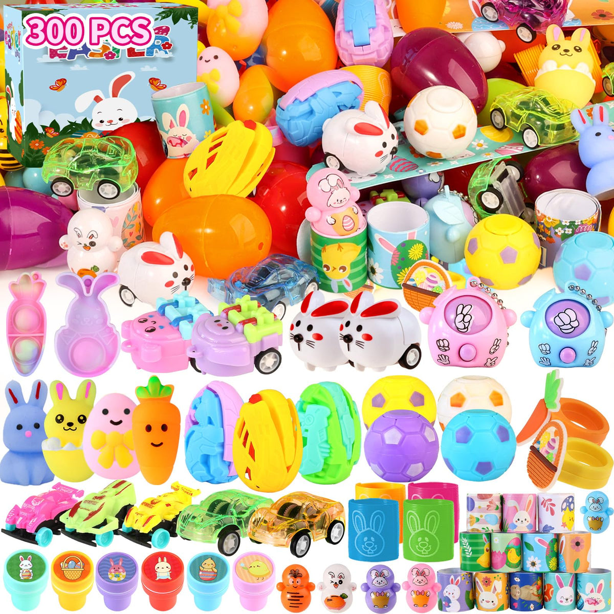 KPHNGB 300-piece Easter eggs packaging display for easy party prep.