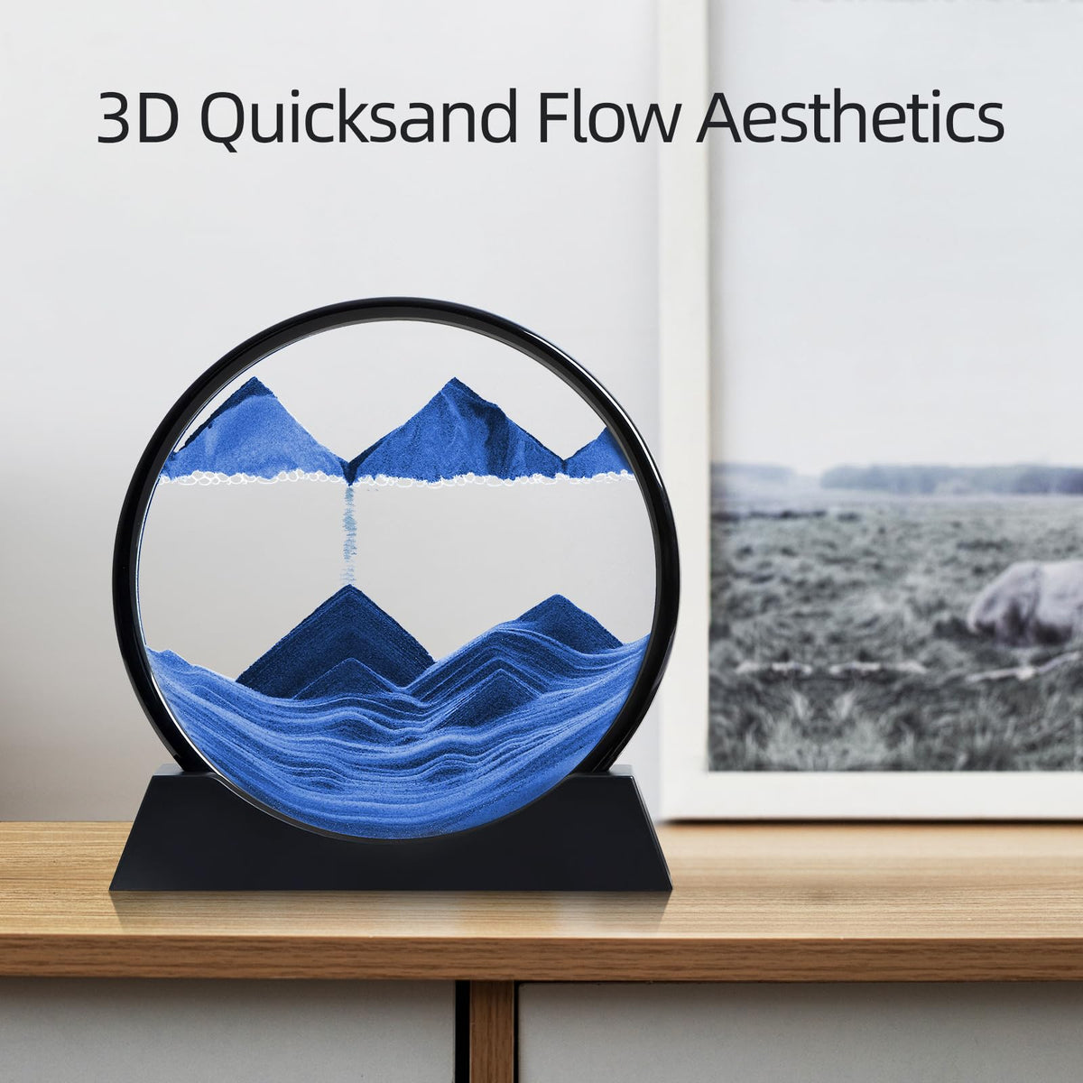 KPNUWN Moving Sand Art: 360-degree rotation reveals new images for visual interest.