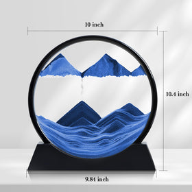 KPNUWN Moving Sand Art: deep-sea blue sandscape offering focused viewing and tranquil ambiance.