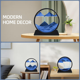 KPNUWN Moving Sand Art: gift-ready blue piece ideal for offices, students, and celebrations.