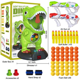KPPIT dinosaur target with LCD score displays for competitive fun