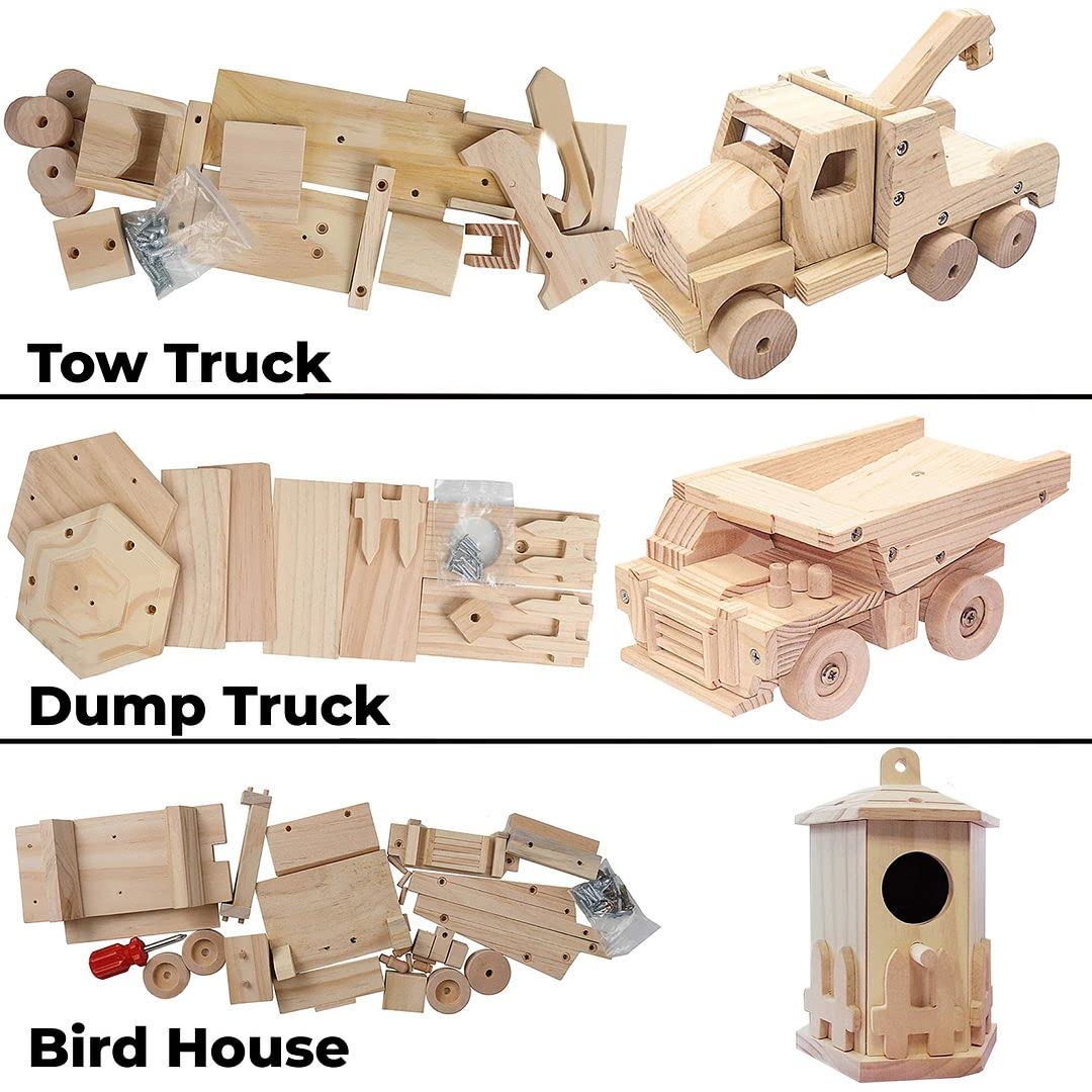 Kraftic Birdhouse project in progress for kids painting and assembly