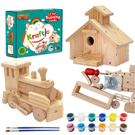 Kraftic Woodworking Kit contents laid out for easy start and exploration