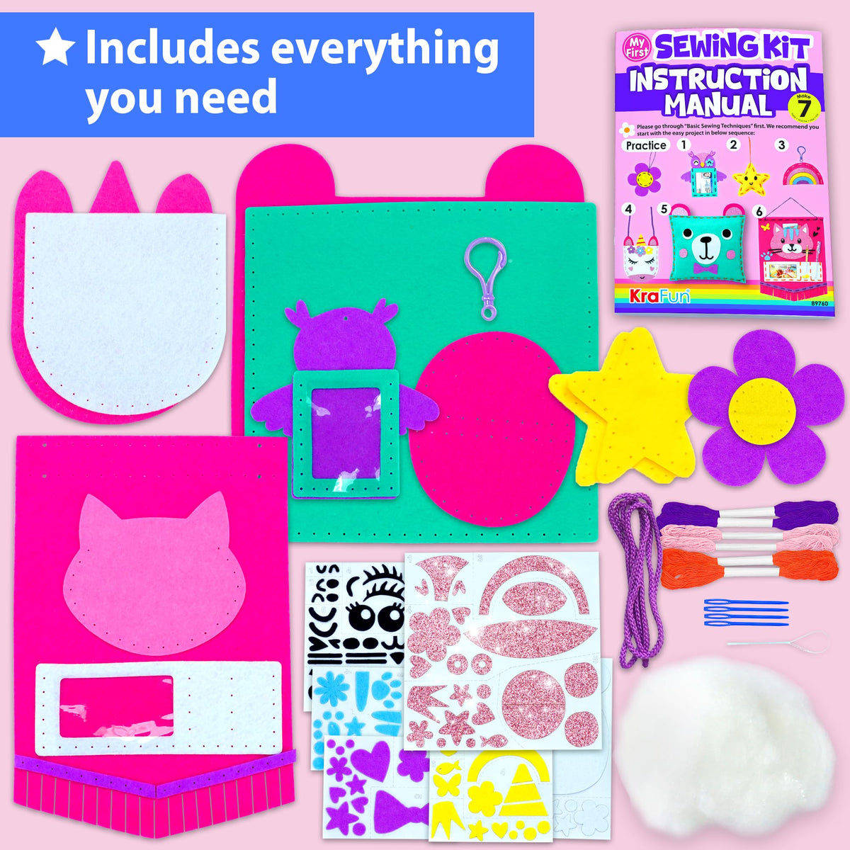 KRAFUN bag project showing a beginner-friendly stuffed animal.