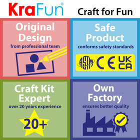 KRAFUN cross stitch kit tools included, safe plastic needles for kids
