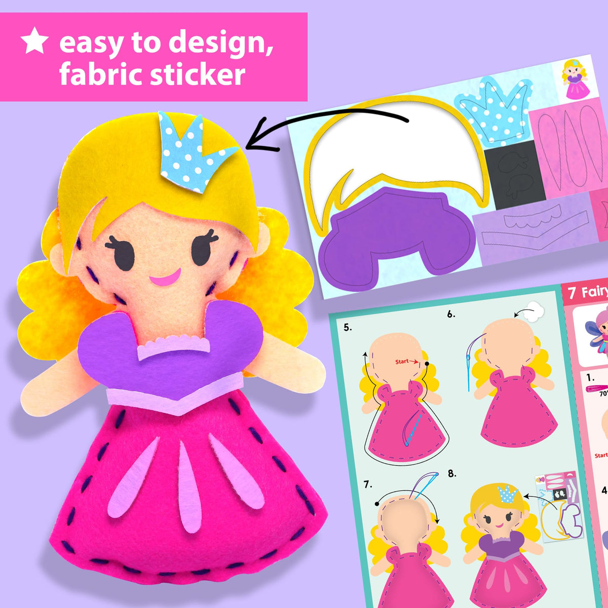 KRAFUN Easy Sew Fairy Tales dragon plush supports imaginative adventures and concentration.