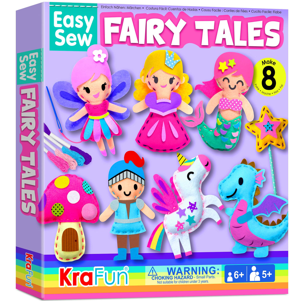 KRAFUN Easy Sew Fairy Tales princess plush for imaginative play and fine motor skills.