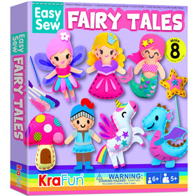 KRAFUN Easy Sew Fairy Tales princess plush for imaginative play and fine motor skills.