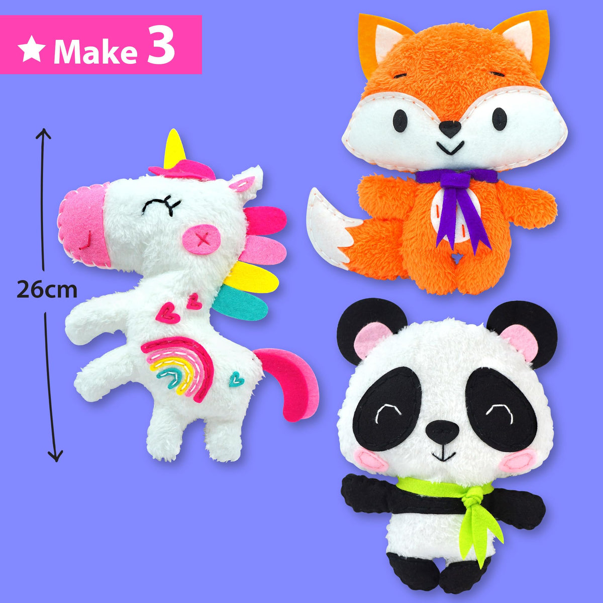KRAFUN fox sewing doll kit, fox plush project, fosters creativity while learning basic sewing