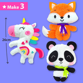 KRAFUN fox sewing doll kit, fox plush project, fosters creativity while learning basic sewing