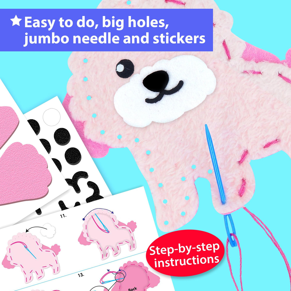 KRAFUN color-coded no-mess crafting with clear visual instructions.