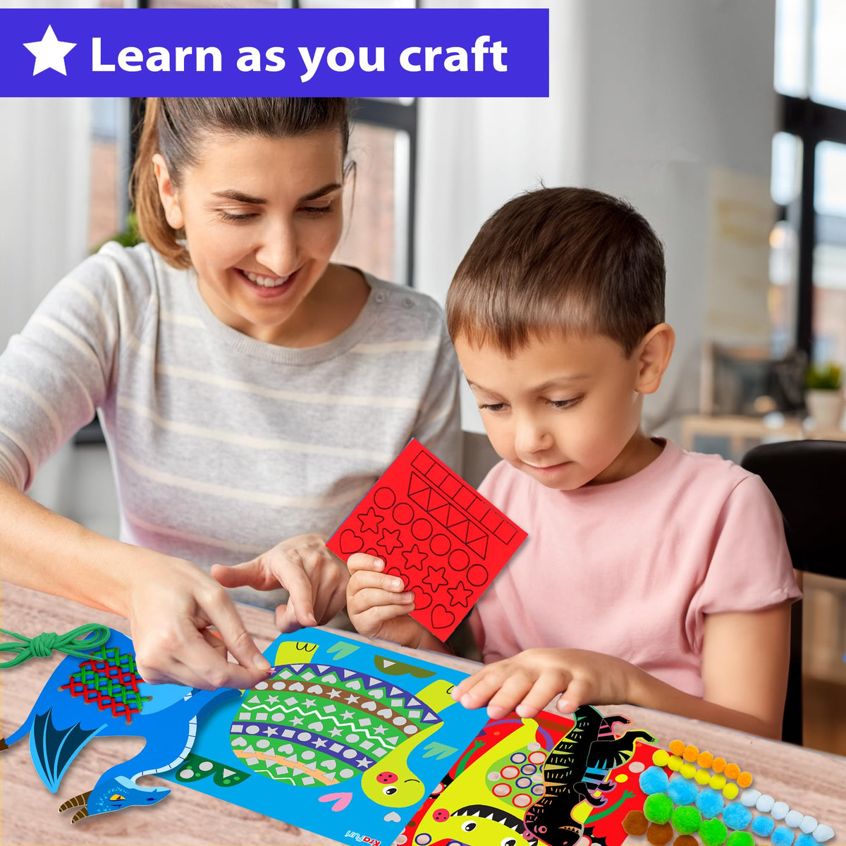 KRAFUN lacing cards promote dexterity during travel or at home