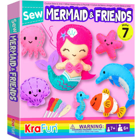 KRAFUN Mermaid sea doll sewing kit: beginner-friendly sewing with soft fabrics.