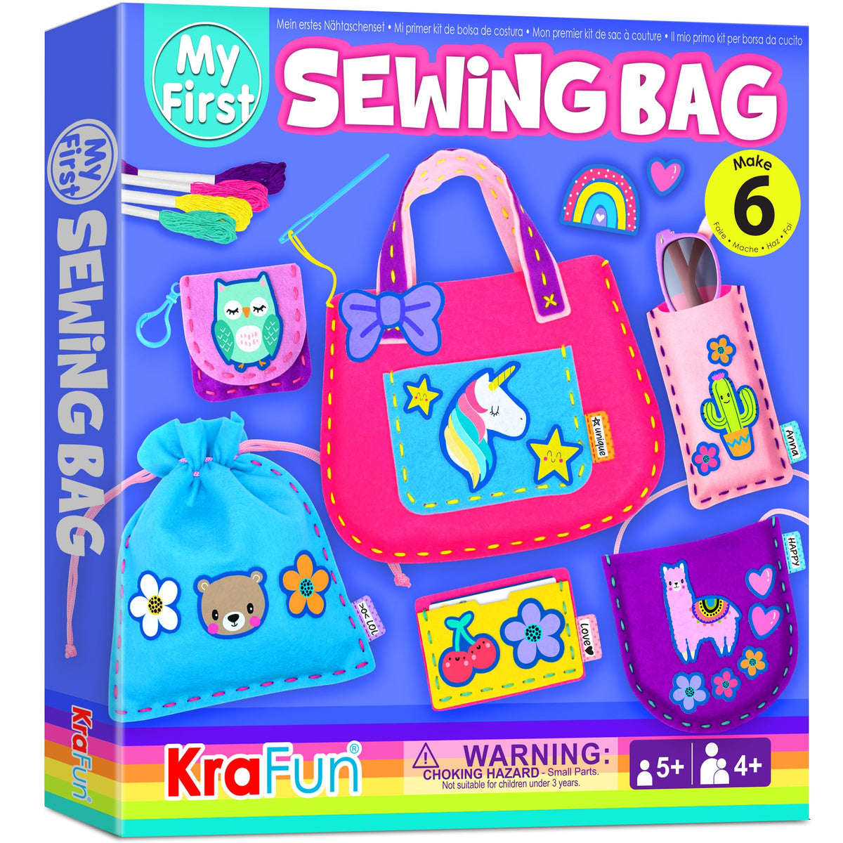 KRAFUN My First Sewing Bag Kit: animal projects for beginner creativity