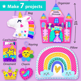 KRAFUN My First Sewing Kit princess castle project supports focus and imaginative play.