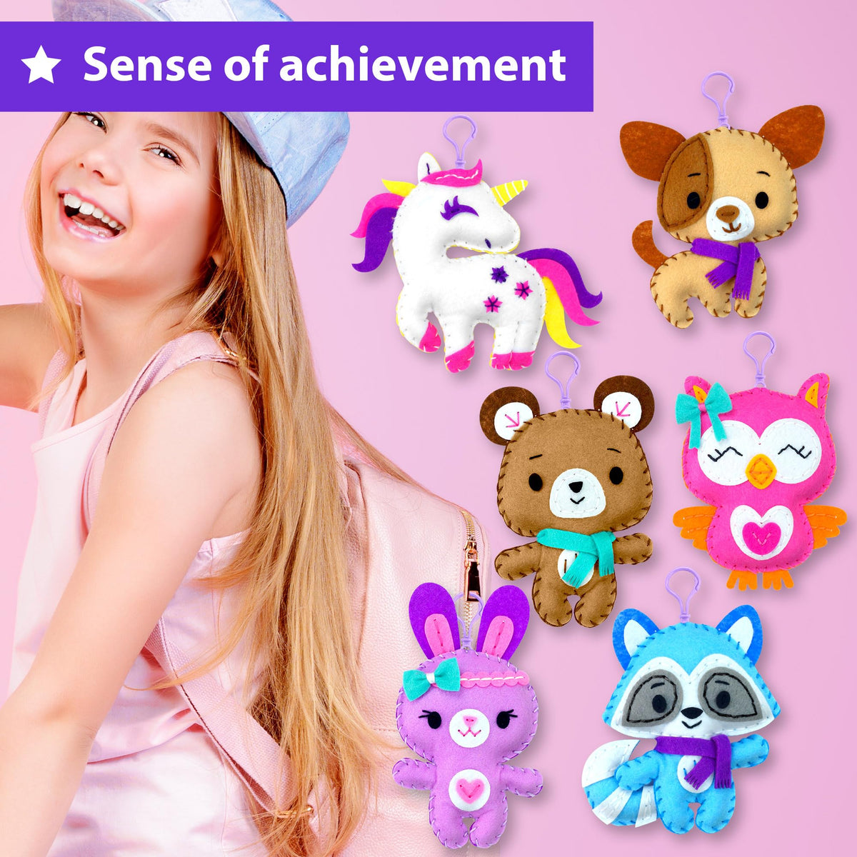 KRAFUN owl-doll-keyring features bright colors for crafts.