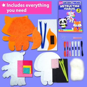 KRAFUN panda sewing doll kit, panda doll project, perfect for kids to craft with gentle stitches